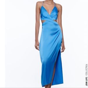 Zara Satin effect cut out dress Brand new with tickets